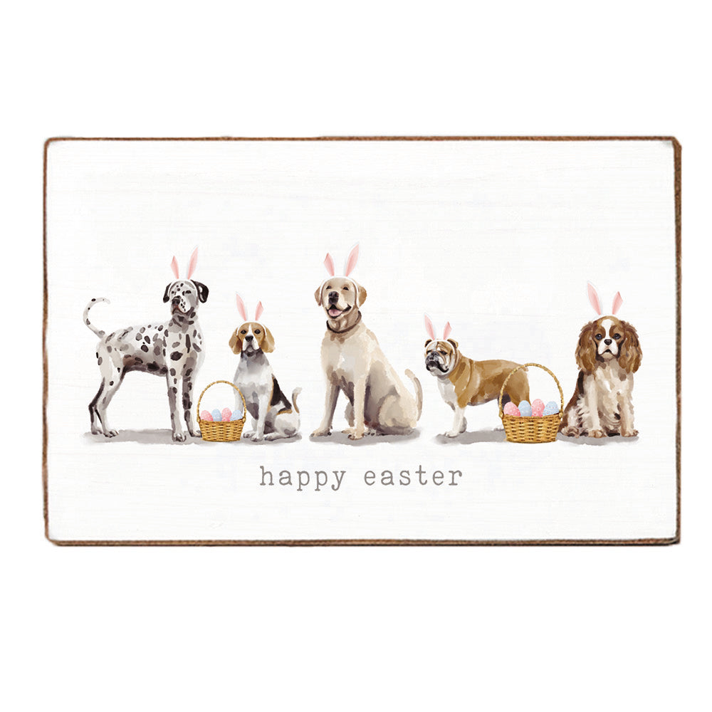 Bunny Dogs Block Sign