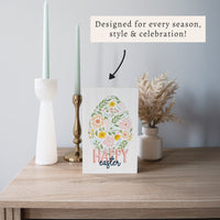 Floral Easter Egg Happy Easter Block Sign