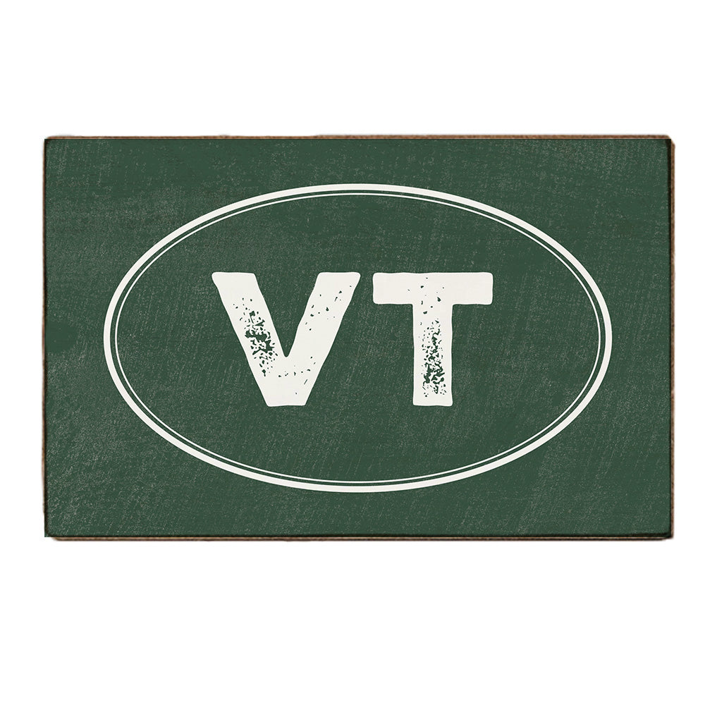 Vermont VT Logo Block Sign
