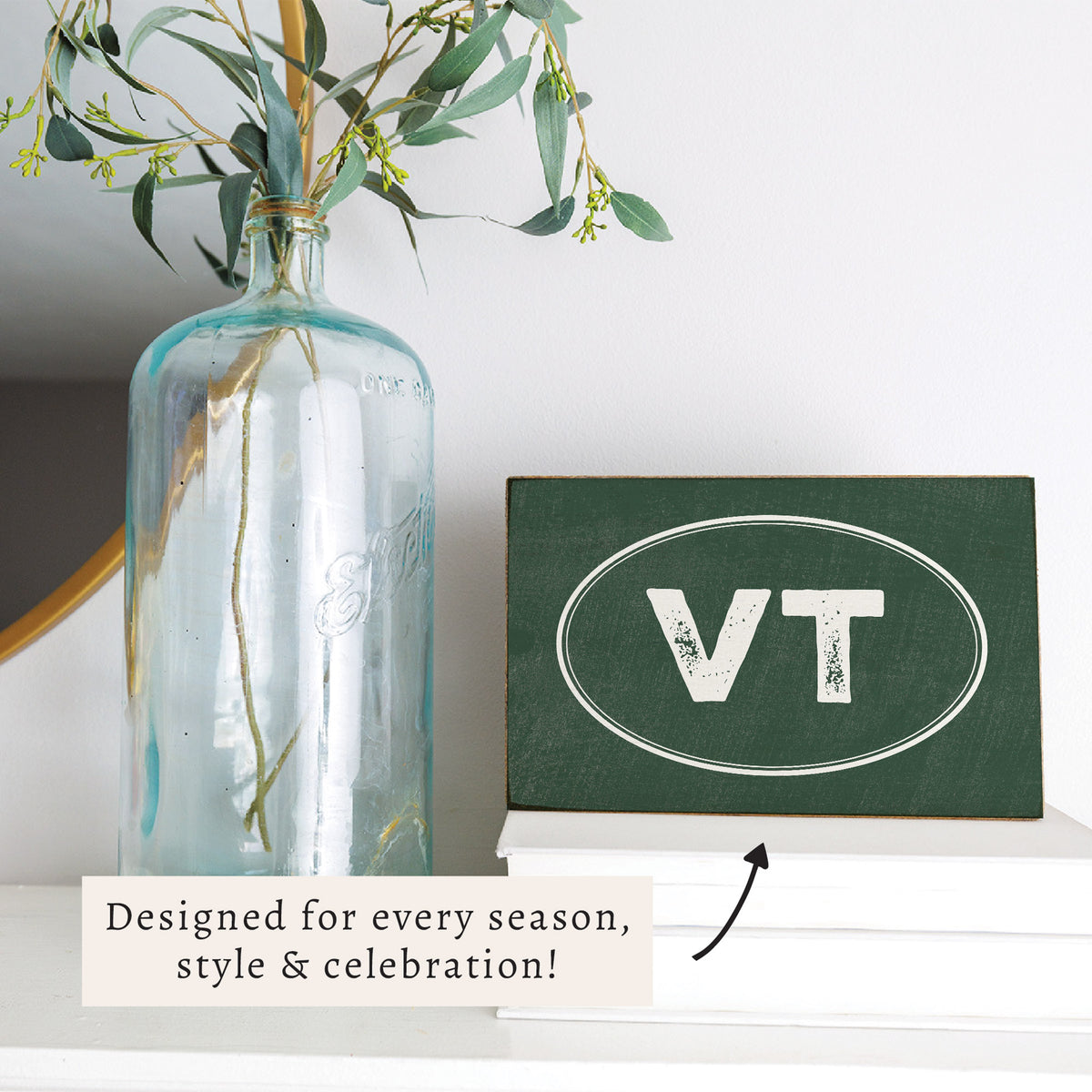 Vermont VT Logo Block Sign