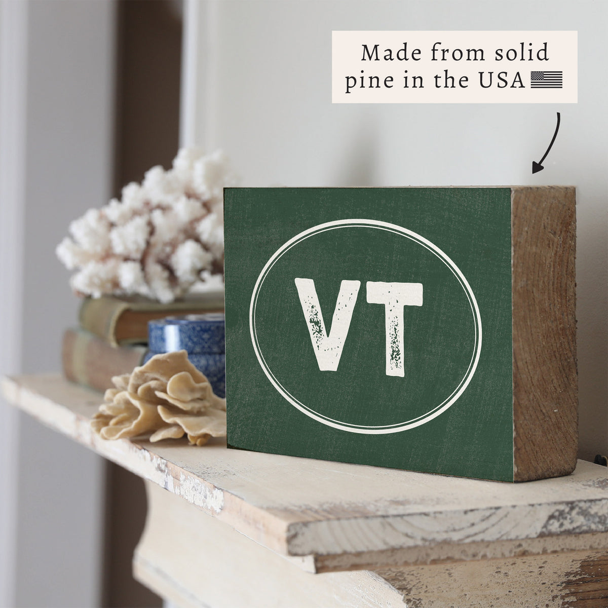 Vermont VT Logo Block Sign