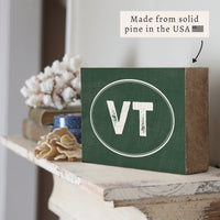 Vermont VT Logo Block Sign