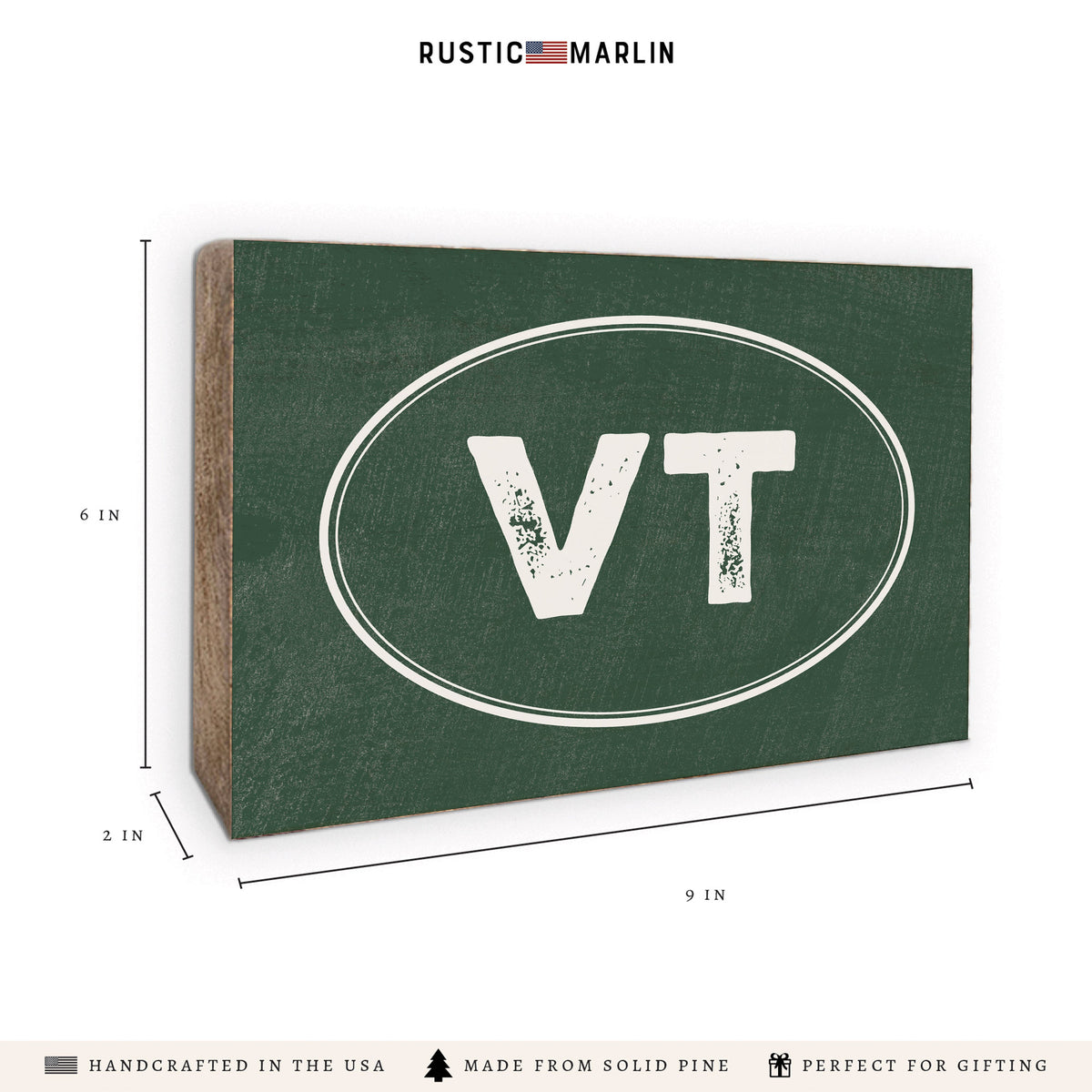 Vermont VT Logo Block Sign