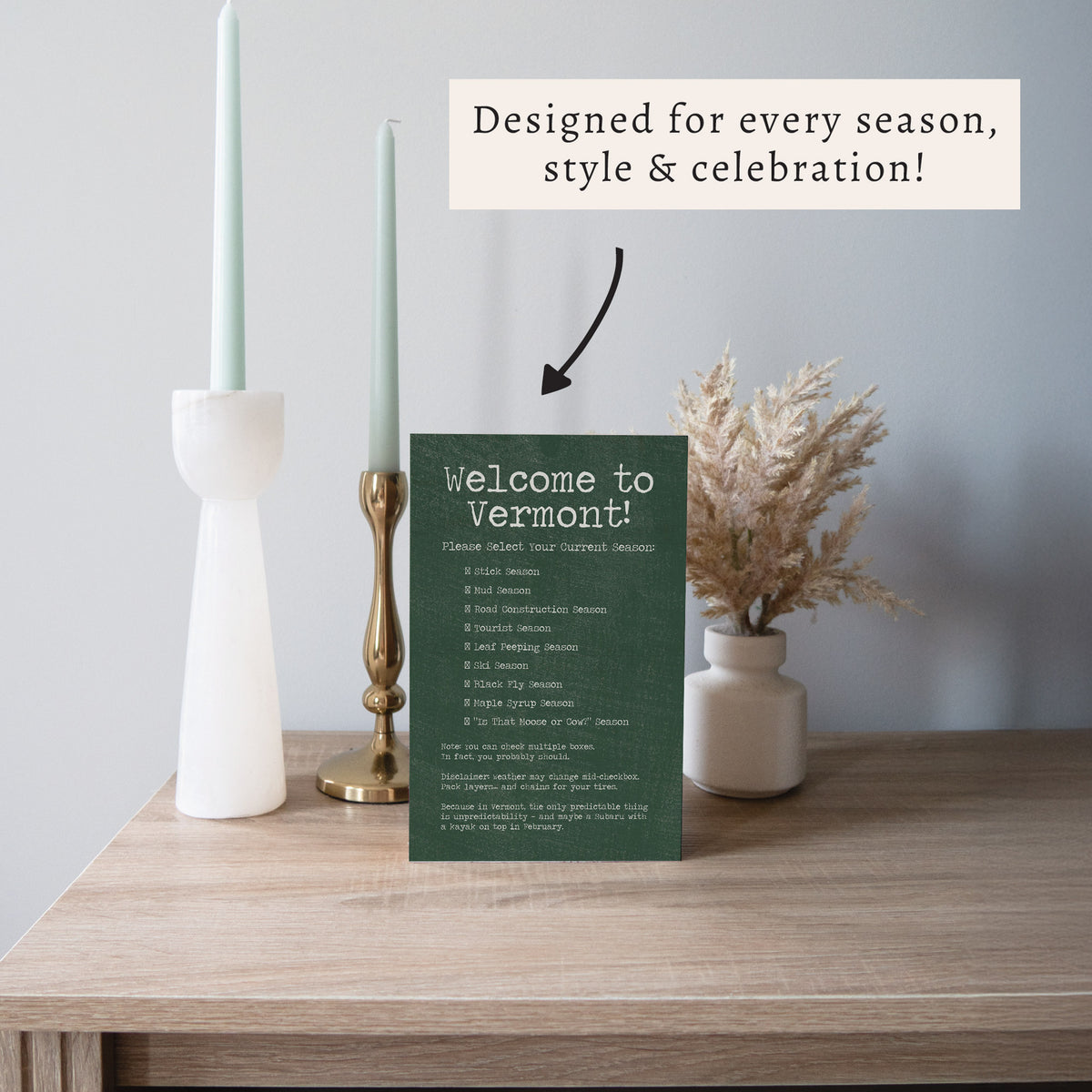 Vermont Seasons Block Sign