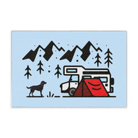 Camping Dog Adventure Block Sign