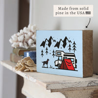 Camping Dog Adventure Block Sign