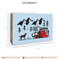 Camping Dog Adventure Block Sign