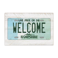 New Hampshire License Plate Welcome Block Sign