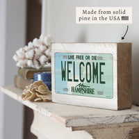New Hampshire License Plate Welcome Block Sign