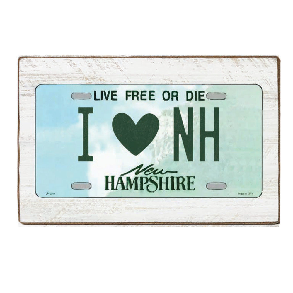 New Hampshire License Plate Block Sign