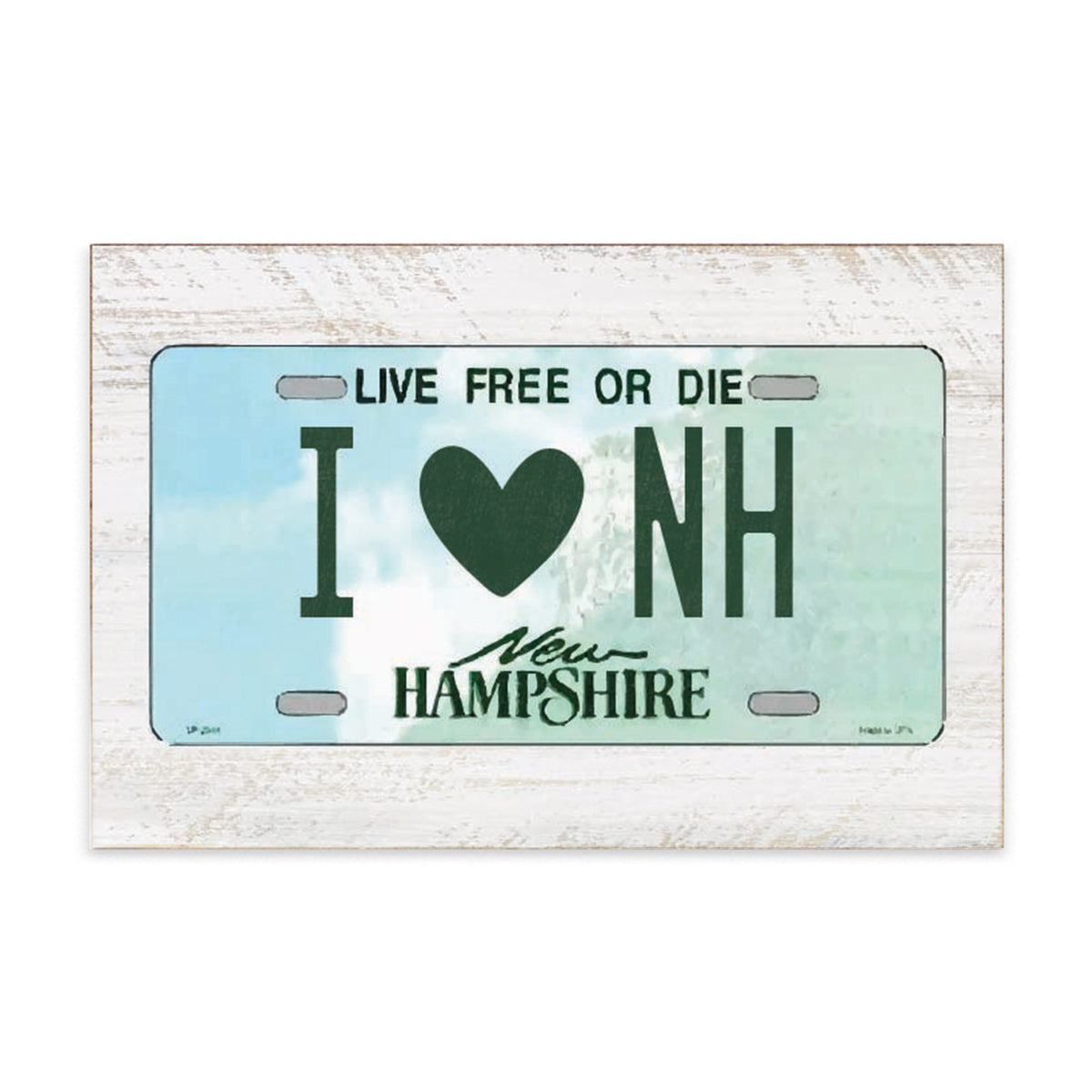 New Hampshire License Plate Block Sign