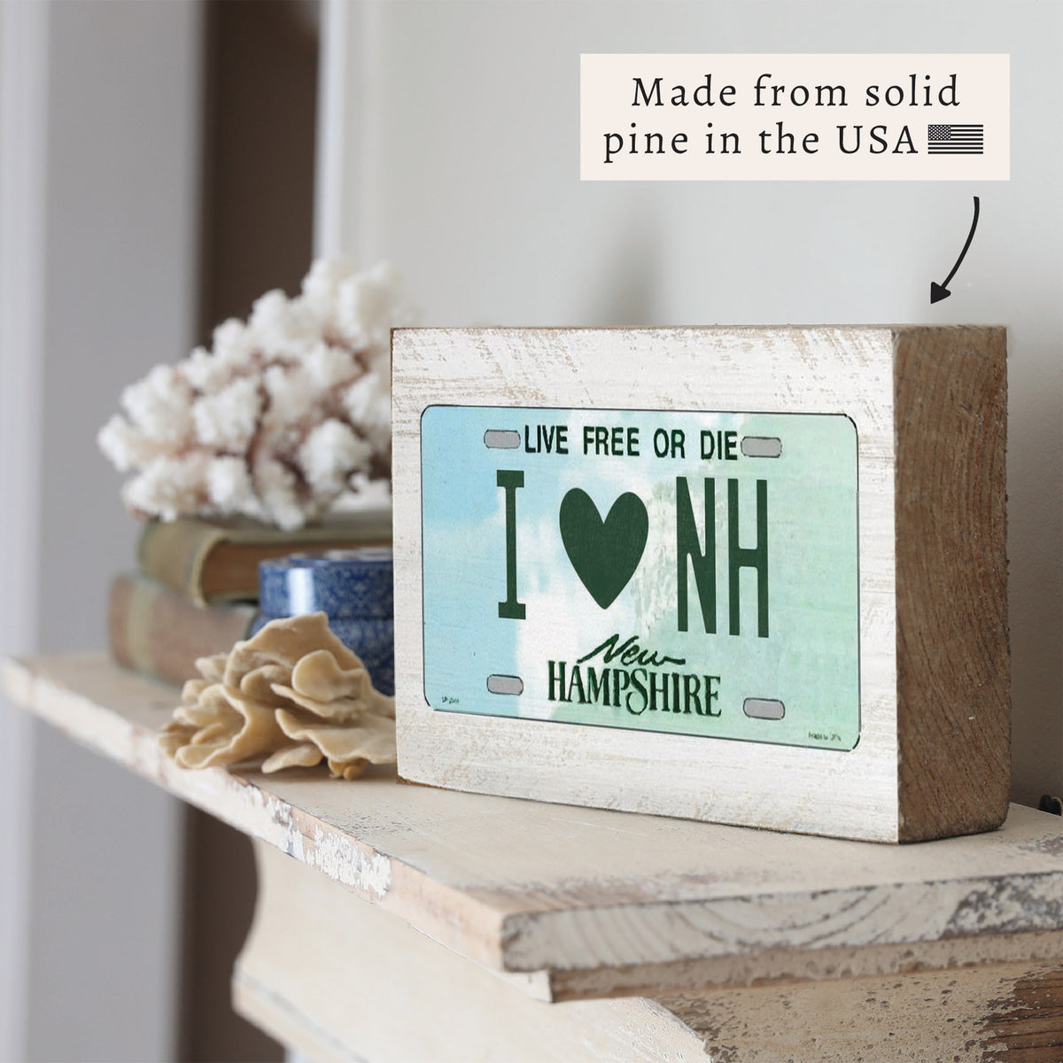 New Hampshire License Plate Block Sign