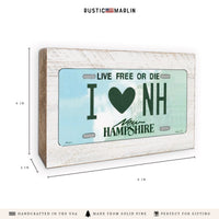 New Hampshire License Plate Block Sign