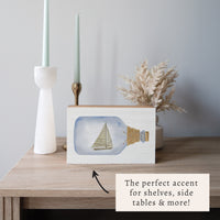 Sailboat In A Bottle Block Sign