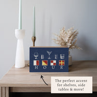 Happy Hour Nautical Block Sign