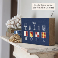 Happy Hour Nautical Block Sign