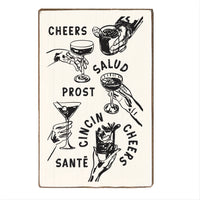 Cheers Around the World Block Sign