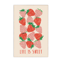 Strawberry Life Is Sweet Block Sign