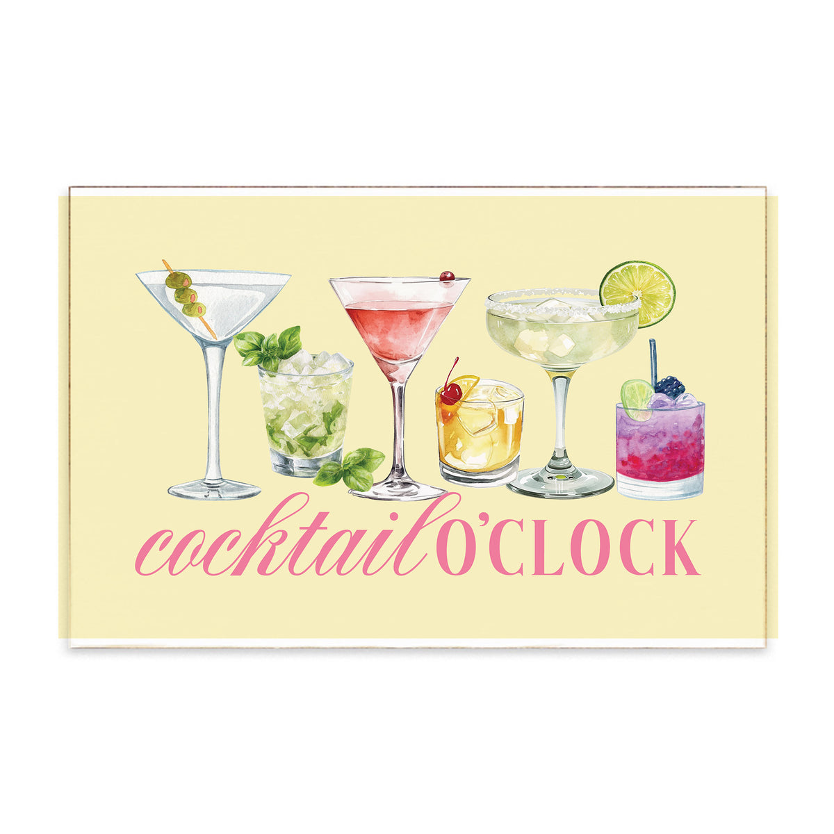 Cocktail O'Clock Block Sign