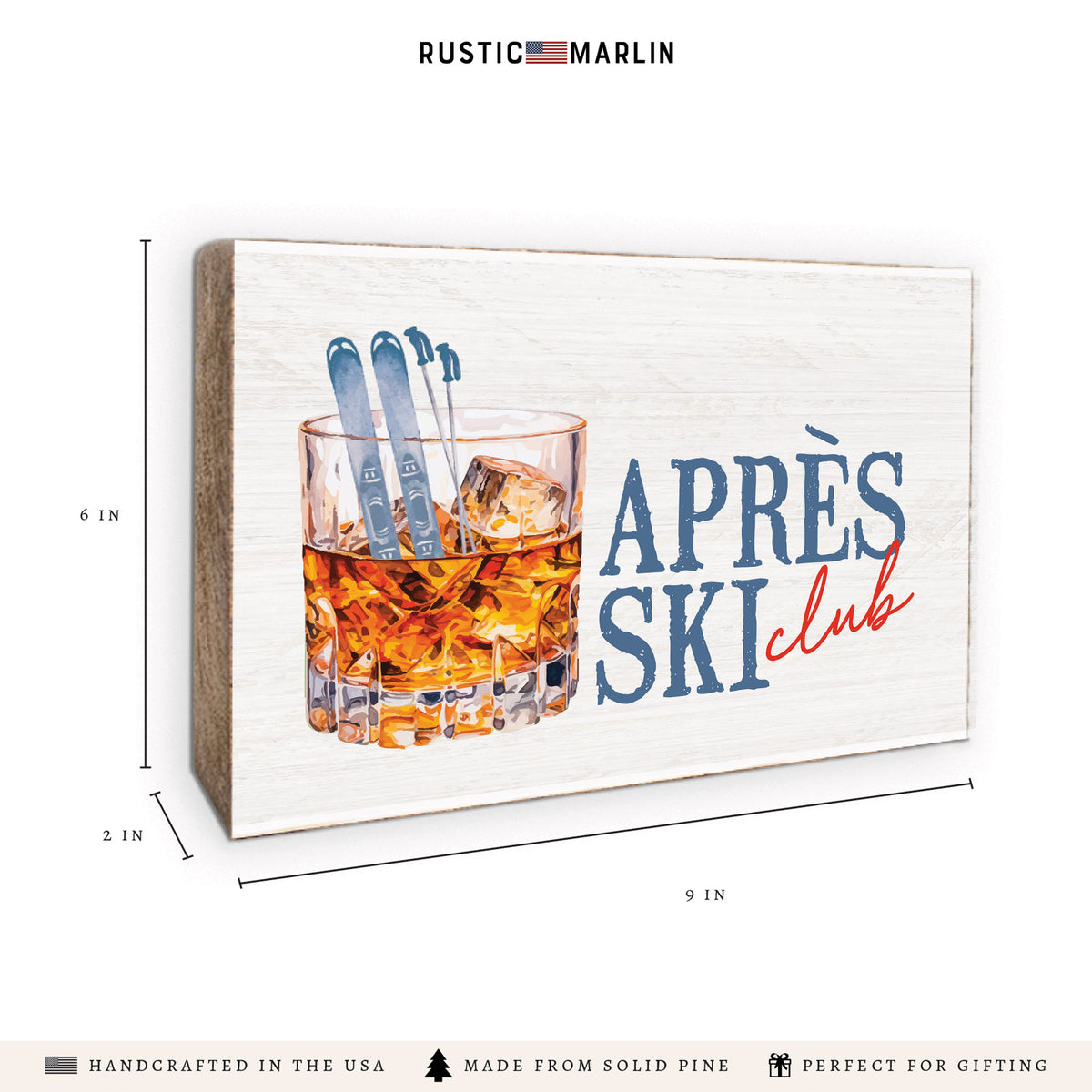 Apres Ski Club Block Sign