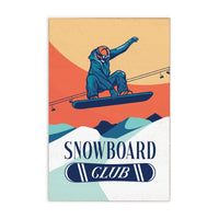 Snowboard Club Block Sign