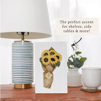 Hello Fall Sunflower Block Sign