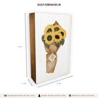Hello Fall Sunflower Block Sign