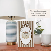Neutral Ribbon Pumpkin Block Sign