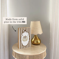 Neutral Ribbon Pumpkin Block Sign