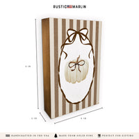 Neutral Ribbon Pumpkin Block Sign