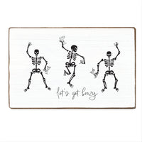 Skeletons Getting Boozy Block Sign