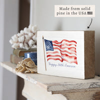 Happy 250th American Flag Block Sign