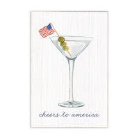 Cheers to America Martini Block Sign