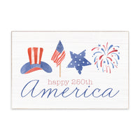 America Happy 250th Icons Block Sign