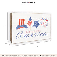 America Happy 250th Icons Block Sign