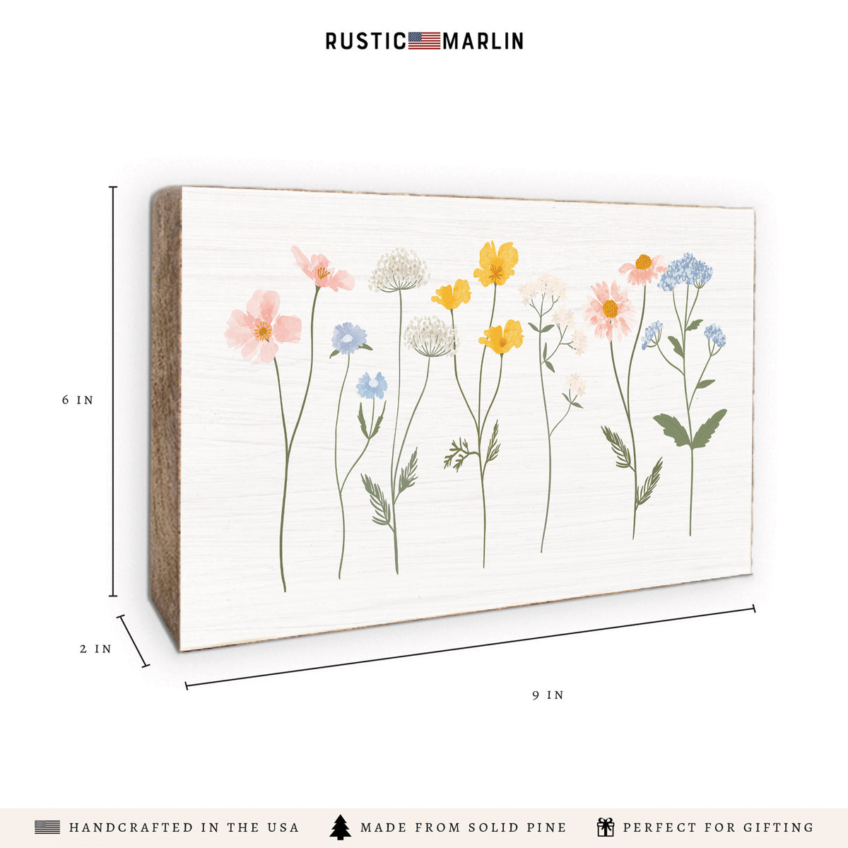 Wildflowers Block Sign