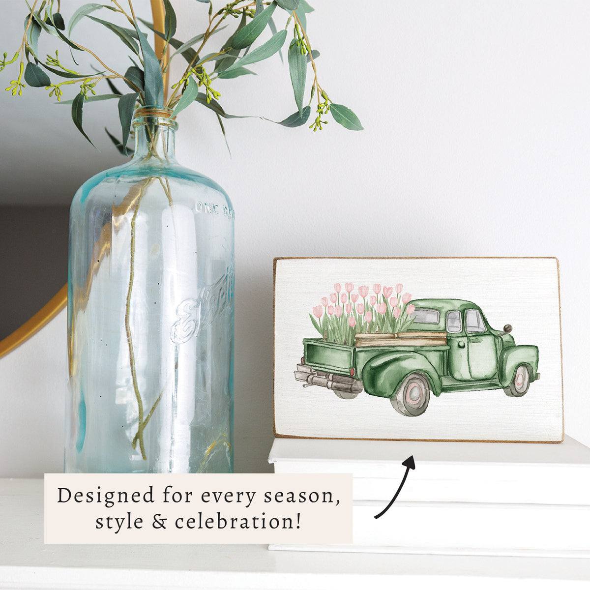 Fresh Blooms Truck Block Sign