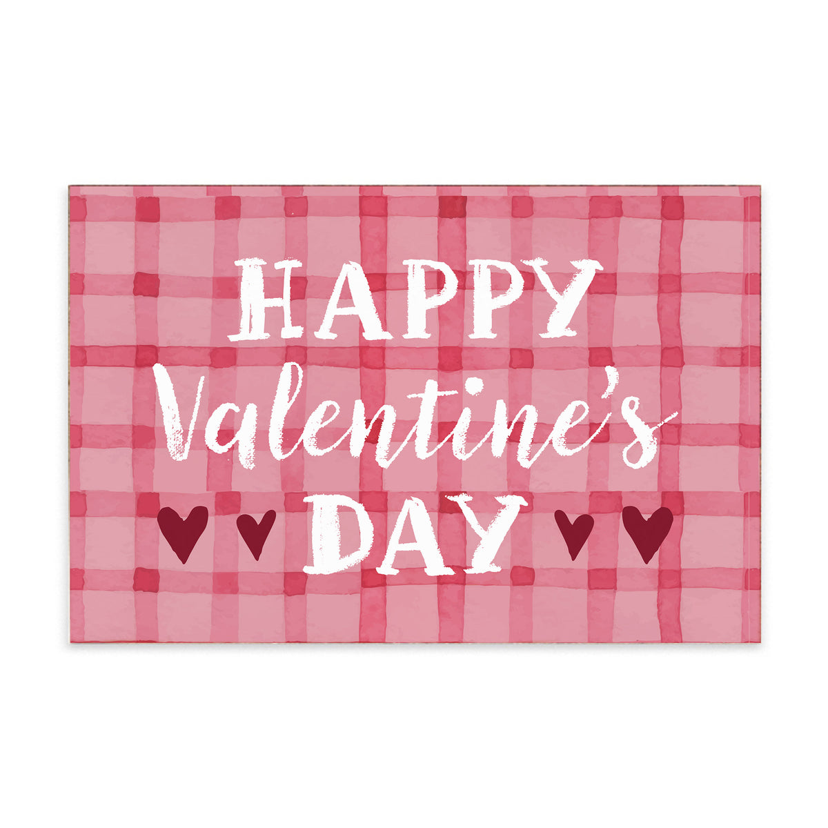 Happy Valentine's Day Gingham  Block Sign