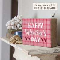 Happy Valentine's Day Gingham  Block Sign