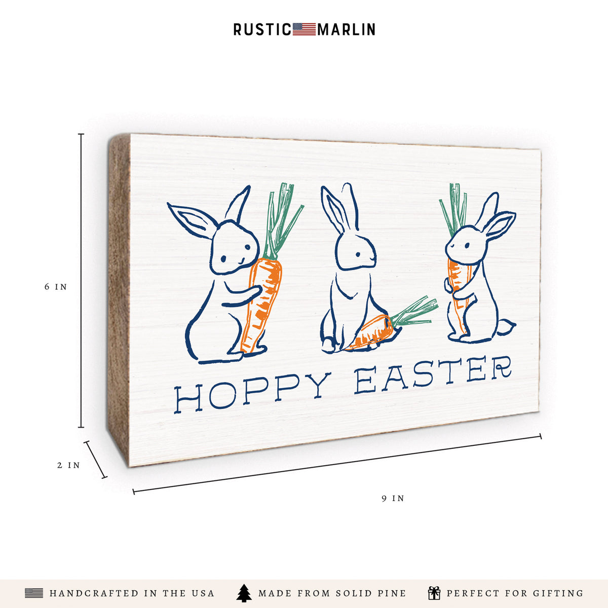Hoppy Easter Bunnies Block Sign