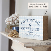 Cottontail Coffee Bunny Block Sign