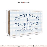 Cottontail Coffee Bunny Block Sign
