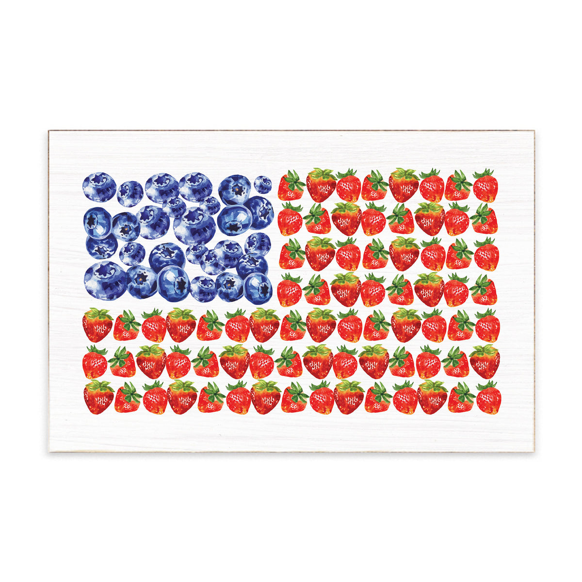 American Flag Berries Block Sign