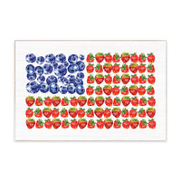 American Flag Berries Block Sign
