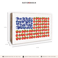 American Flag Berries Block Sign