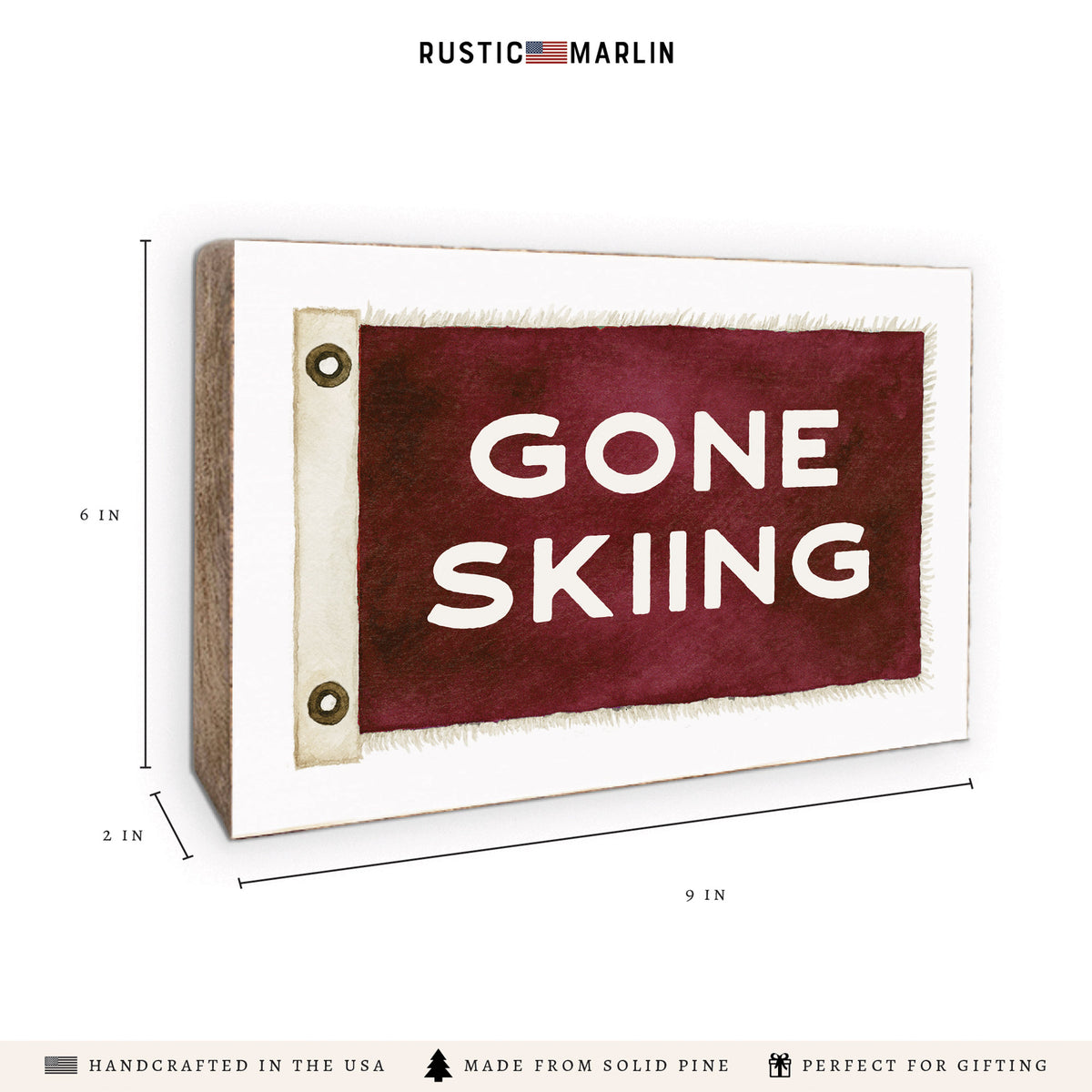 Gone Skiing Block Sign