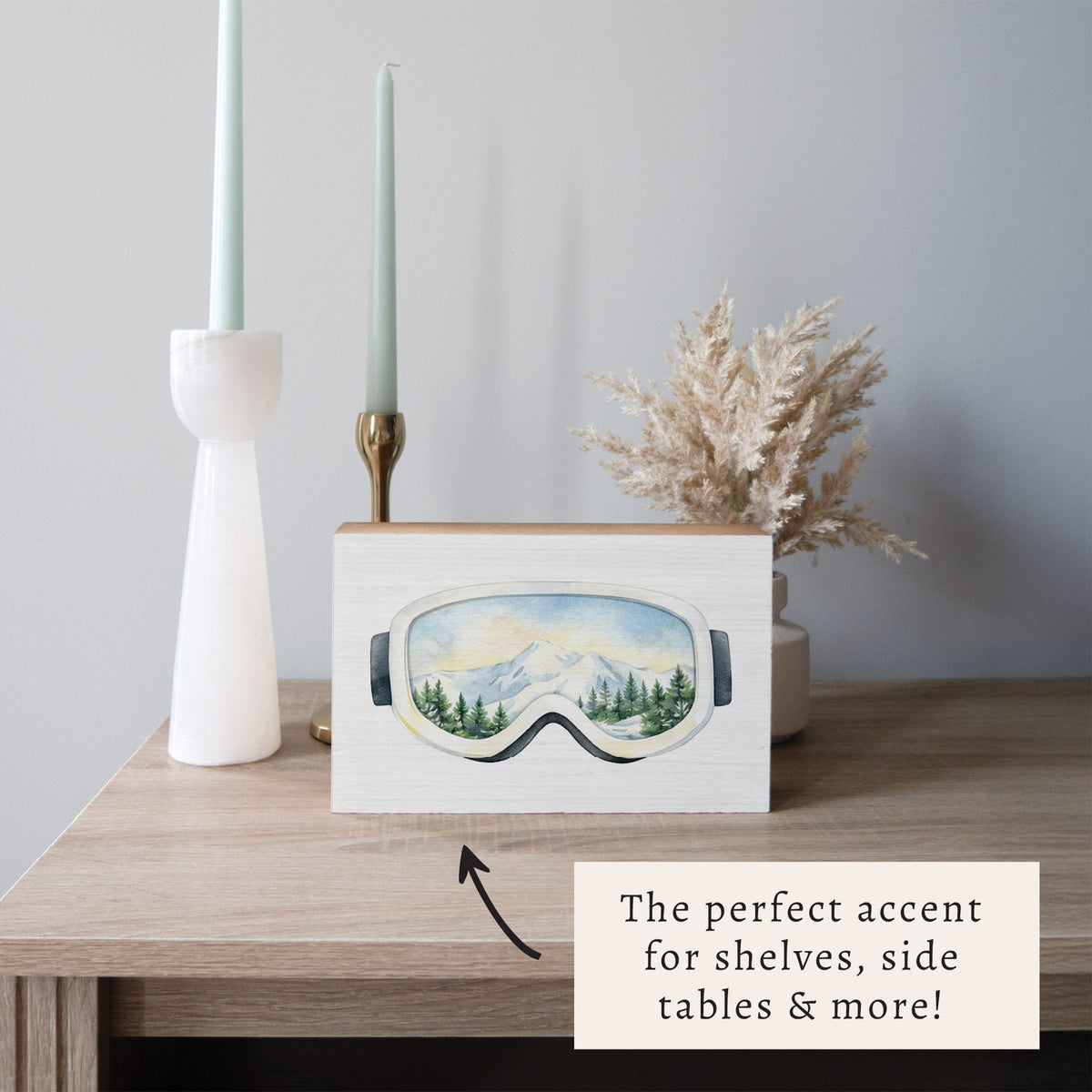Ski Goggles Block Sign