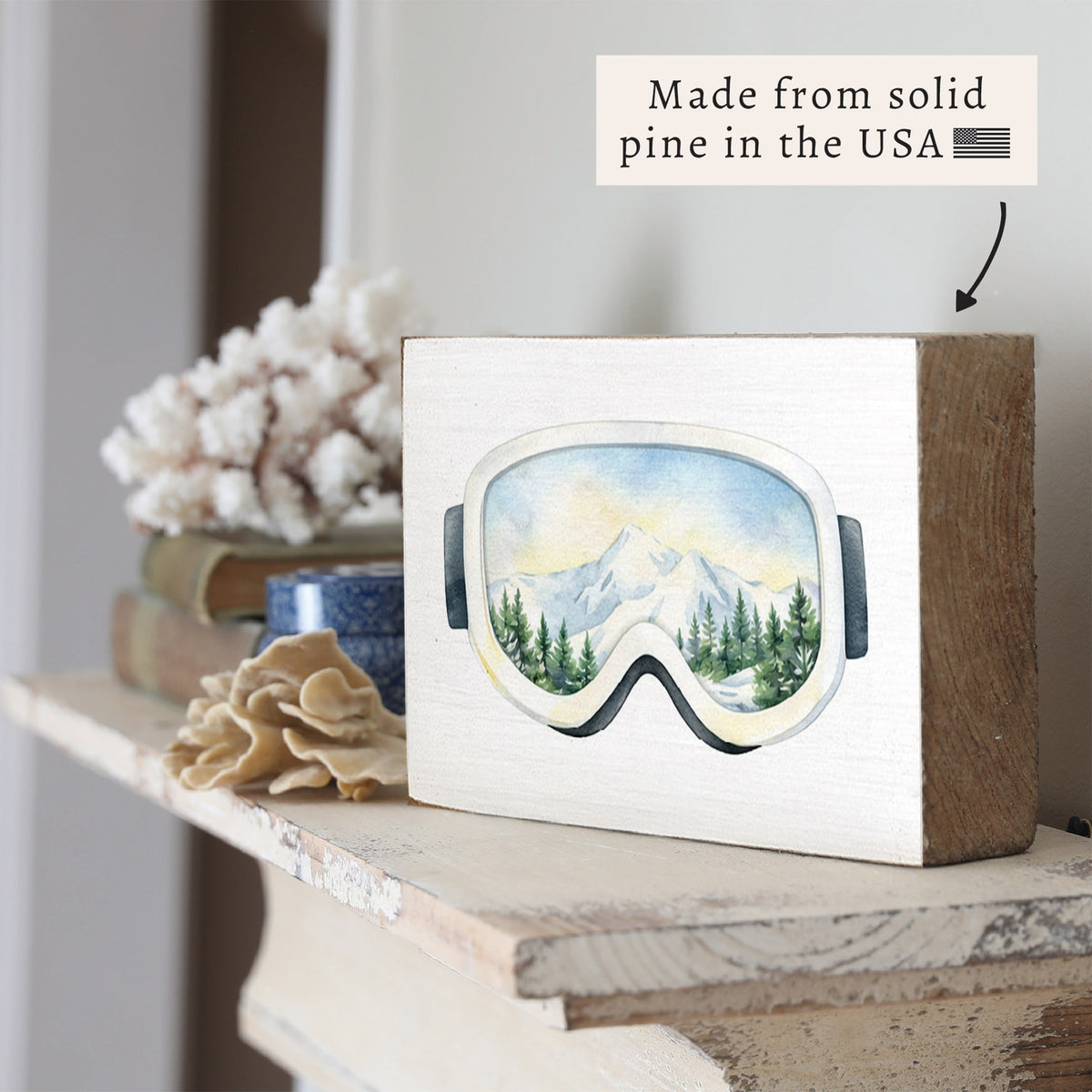 Ski Goggles Block Sign