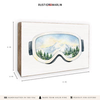 Ski Goggles Block Sign