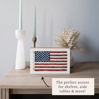 American Vintage Flag Block Sign